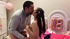 Sensaciones extravagantes - petite teen savors deepthroat blowjob on monster cock with cum