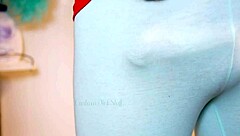 i got hard in tights, showin pre-cum, no pee