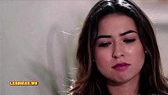 Passionate interracial lesbian kiss