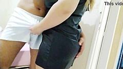 Amateurs In Stockings Grind Ass And Pussy On Nerd's Cock?