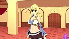 Can Lucy Natsu Handle Fairy Tail's Monster Cock In This Hentai Blowjob?