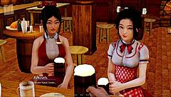 Explore the harem hotel in this anime game episode 174 with detailed scenes.