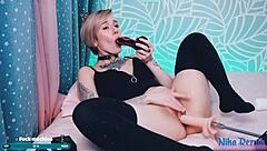 European homemade sex adventure with big tits and hairy pussy