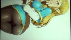 In this anime tribute, princess zelda receives cum