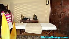 smalltits babe whispers 'deepthroat me after massage'