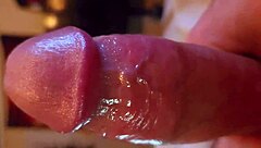 Playing with my oiled cock close up, nerdy flashing fetish 😏