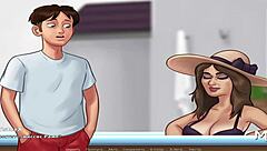 Milf engages in 69 position at work in Summertime Saga.