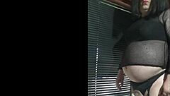 Shy Bisexual Crossdresser Gets Intense Public Milking By The Window