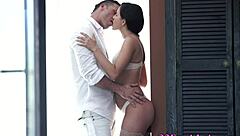 Babe's Stocking Feet Get Cumshot