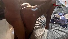 Gay black couple enjoys standing sex and big cock satisfaction