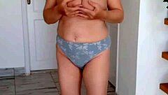 pussy eating and huge boobs bouncing pov after striptease and shower by mariaold milf