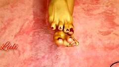i pamper my feet with a luxurious massage