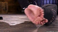 Mummified Brunette Endures Whipping In Bondage