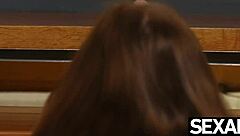 Stunning Redhead Jia Lissa Climaxes Hard on Huge Dildo