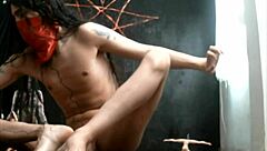 Brutal Anal Fisting Pain for Gay Whore Prostitute with Shemale Assfucking