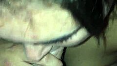 Submissive young whore slowly swallowing cock in reality bdsm