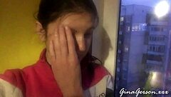 waiting for visa in st petersburg with russian blonde teen