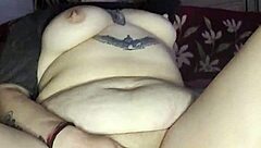 Just out of shower, I masturbate with dildo and squirt cum.