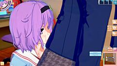 3d anime touhou satori gets tits groped hard