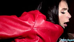 public agent rips nylons and fucks pussy hard outside