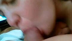 Beautiful woman gives a deep blow job to a big cock for fun