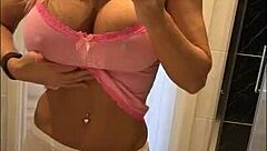 Sophie James milf teases with pantyhose and big tits