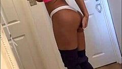 Sophie James milf teases with pantyhose and big tits