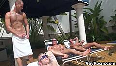 Gay Bareback Orgy in Sauna