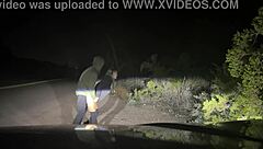 rough public sex, pounding her pussy on the road