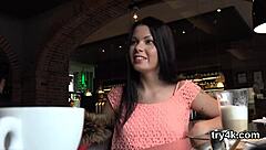 erotic cutie sucks cock in pov, then gets her pink snatch shagged