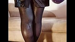 Ever Seen Shiny Pantyhose Pee Action in a Toilet?