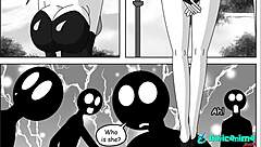 I love my favorite nanny's big tits in this creampie comic scene