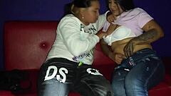 Consenting Pussies In The Nightclub With Lesbian Cunilingus