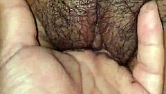 Latina Girlfriend's Hairy Tight Pussy Soaking Wet During Intense Fingering Cum