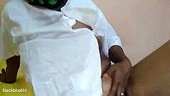 On the ranch, she masturbates with banana man's dick in her pussy.