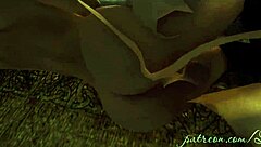 3D animated big tits blonde gives monster cock blowjob