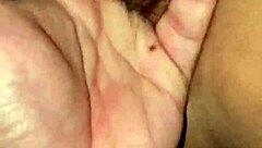 Latina Girlfriend's Hairy Tight Pussy Soaking Wet During Intense Fingering Cum