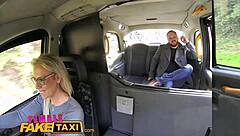 Lucky guy gets lucky with busty cabbie in car