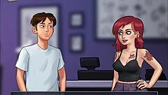 Anime and cartoon-based porn game with ecchi elements