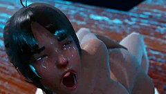 Hot anime woman gets rough sex while exercising