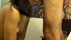 She sucks his toes while fucking him hard