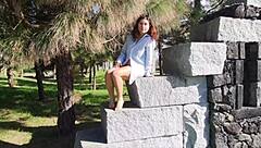 Walking in a public park and getting a surprise massage