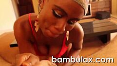 African Ebony Teen Gives Intense Blowjob Cumshot