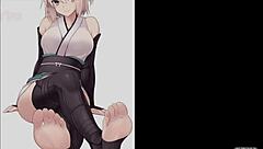 Saber's anime feet are perfect! Follow these jerk off instructions now!