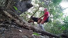 Public park encounter with two strangers for some anal fun