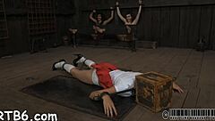Free rough BDSM movie scene with femdom and cock bondage
