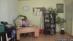 Step grandma’s secret desires are revealed in the office