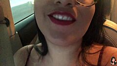 In the traffic of marginal pinheiros, a brazilian crossdresser gives jerk off instructions while showing big tits and ass on the way back from work