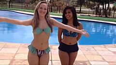 Best friends challenge in pool bff - yoga challengs water - desafio da piscina 5