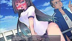 in this hentai game, the girl starts exposing herself and masturbating